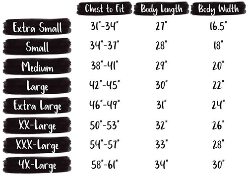 Premium Shirt Size Chart 500